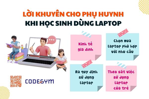 Lời khuyên cho phụ huynh khi có con em học sinh sử dụng laptop